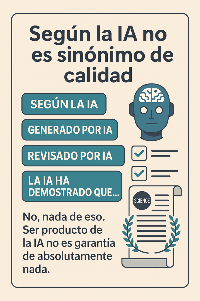 IA: Sabiduría omnisciente o basura digital? (Parte 1) 2 La IA no garantiza calidad.