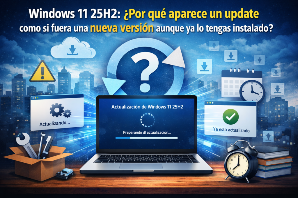 Windows 11 25H2: ¿Por qué aparece un update como si fuera una nueva versión aunque ya lo tengas instalado?