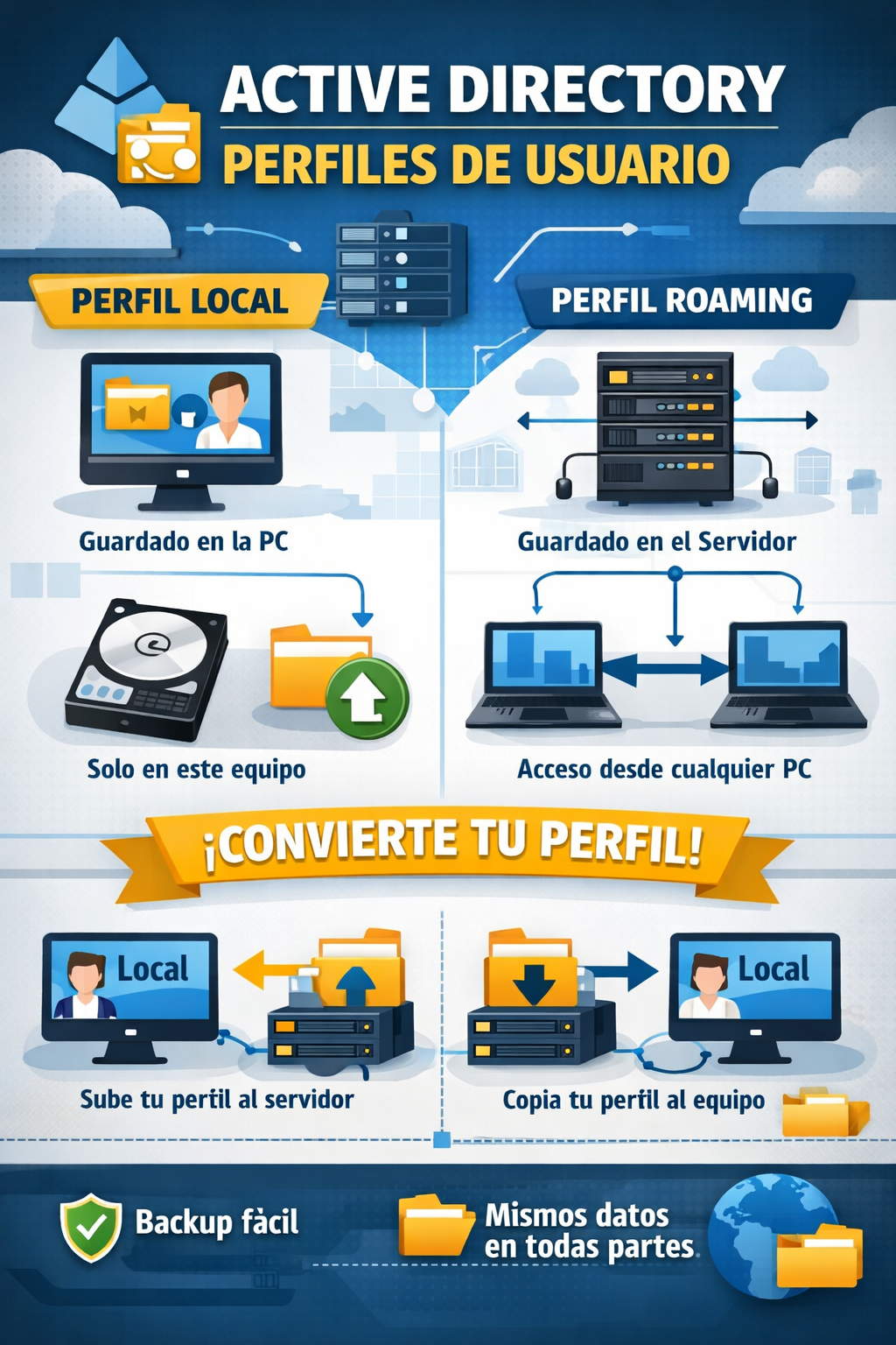 Active Directory y Perfiles de Usuario: ¿Roaming o Local? Guía práctica para no perder la vida en el intento
