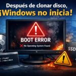 Después de clonar disco, Windows no inicia