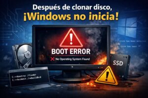 Después de clonar disco, Windows no inicia