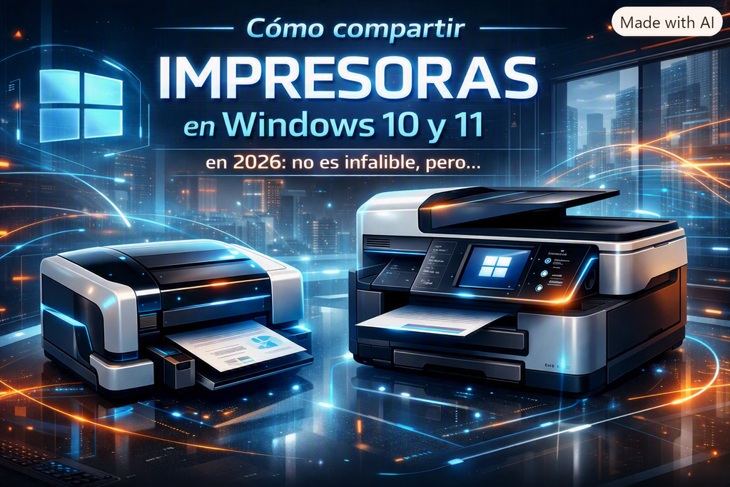 Cómo compartir impresoras en Windows 10 y 11 en 2026: no es infalible, pero...