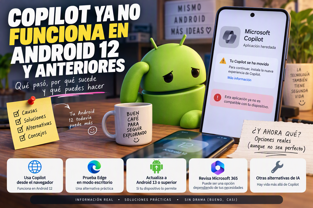 Copilot ya no funciona en Android 12 y anteriores